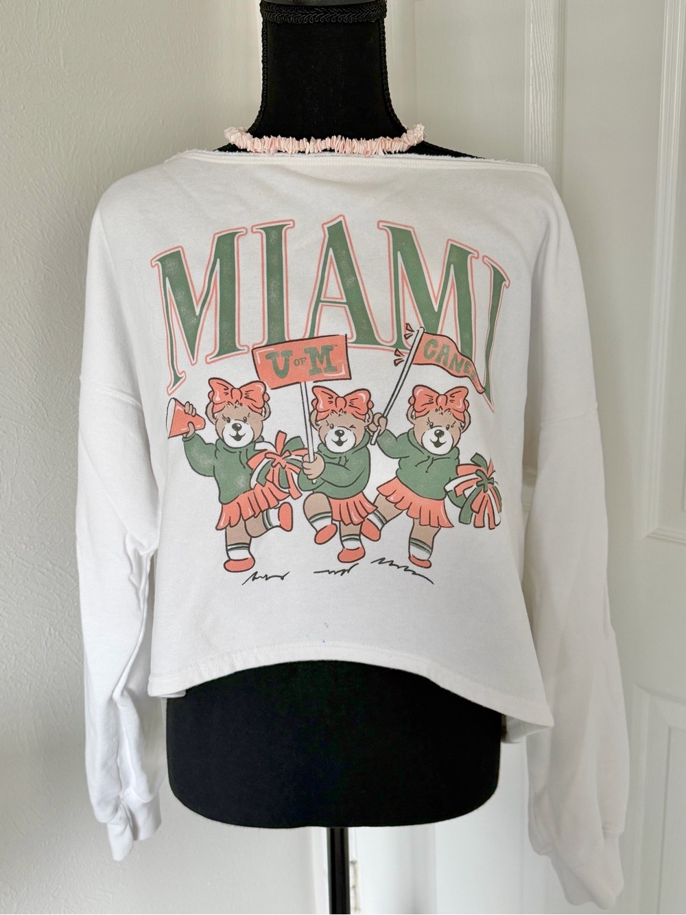 Hollister Univ. of Miami off the shoulder crew neck sweatshirt